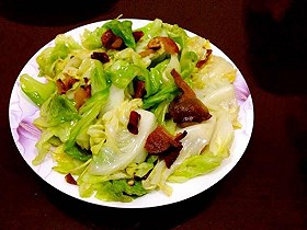 让肉徒投降的准素菜【腊油渣炝炒手撕莲花白】(又名圆白菜)的全部作品