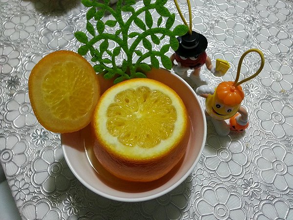 空心莲子做的盐蒸橙子的做法