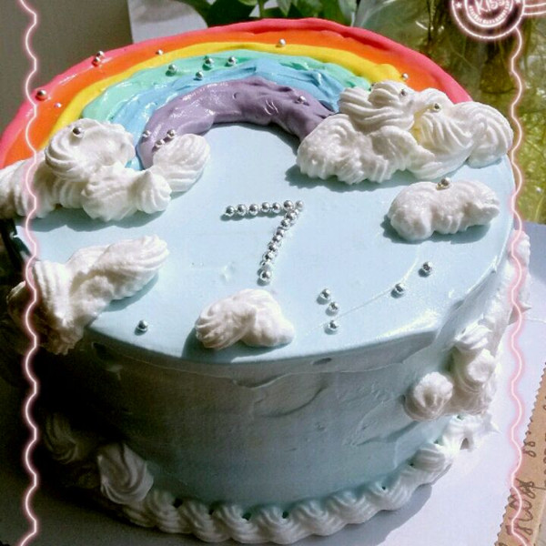 蚜蚜虫家的小娘做的彩虹蛋糕6寸的做法