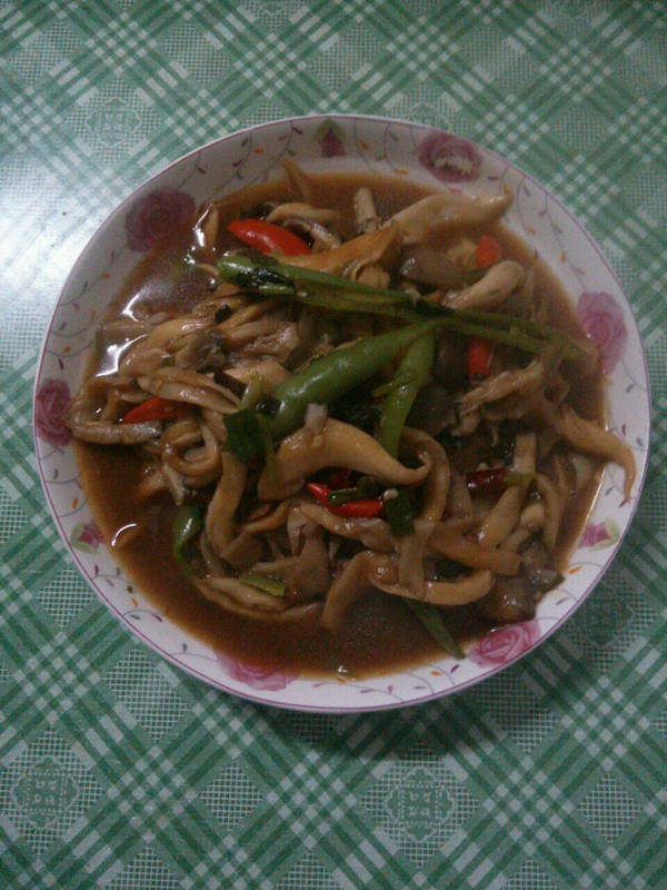 青菜炒蘑菇